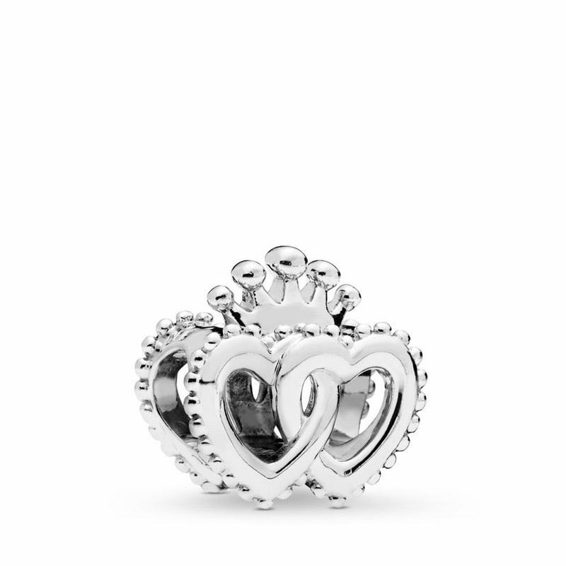 Pandora United Regal Hearts Charm Ireland - Sterling Silver - 076254KFE